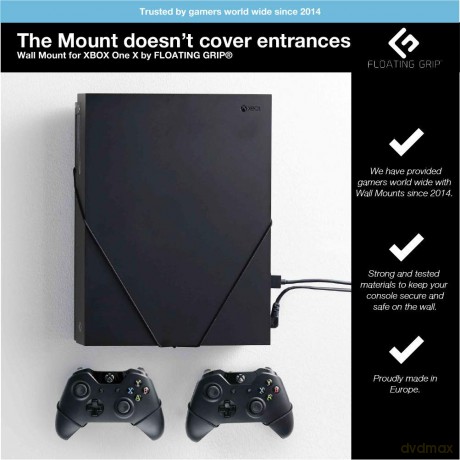 Floating Grips Xbox One X and Controller Wall Mounts - Bundle (Black)