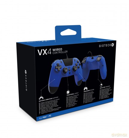 Gioteck Playstation 4 VX-4 Wired Controller (Blue)