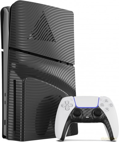 Maxx Tech PS5 Slim Faceplates + Controller Faceplates - Black Wave