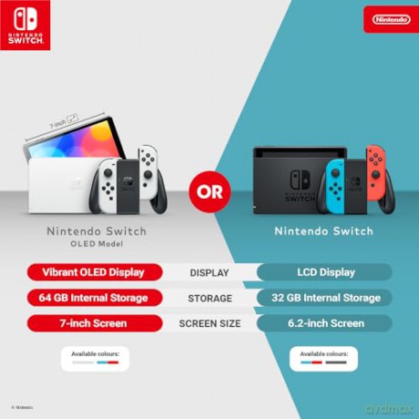NINTENDO Switch OLED Console - Neon Red/Blue