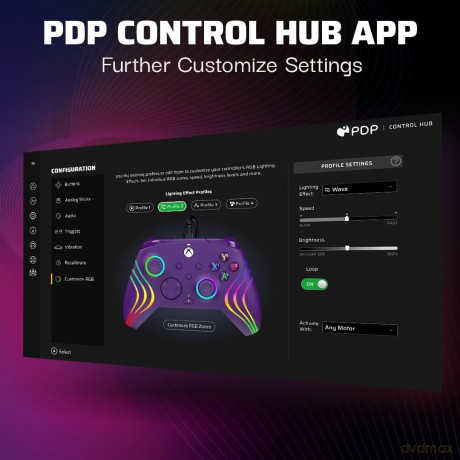 PDP Afterglow Wave Wired Controller - Purple