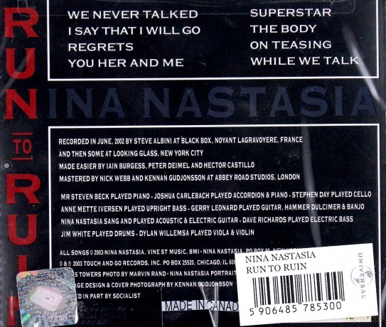 Nina Nastasia: Run To Ruin [CD]