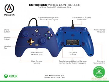 PowerA Enhanced Wired Controller - Xbox Series X/S - Midnight Blue