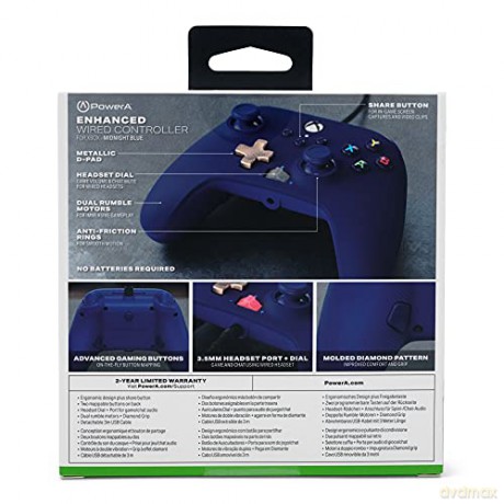 PowerA Enhanced Wired Controller - Xbox Series X/S - Midnight Blue