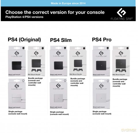 PS3 Slim wall mount by FLOATING GRIP Black