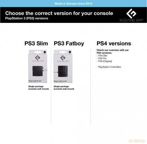 PS3 Slim wall mount by FLOATING GRIP Black