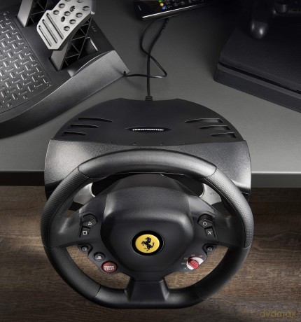 Thrustmaster - T80 Ferrari 488 GTB Edition Racing Wheel and Pedal Set