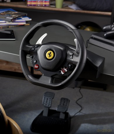 Thrustmaster - T80 Ferrari 488 GTB Edition Racing Wheel and Pedal Set