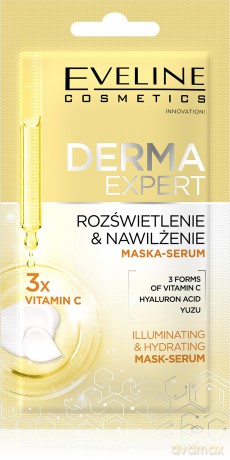 EVELINE Derma Expert Maska - serum rozświetlenie i nawilżenie 8 ml