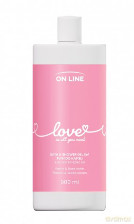 ON LINE Emocje Żel i płyn do kąpieli 2w1 Love 900 ml