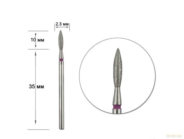 STALEKS Frez diamentowy do paznokci - płomyk 2.3/10mm FA10R023/10