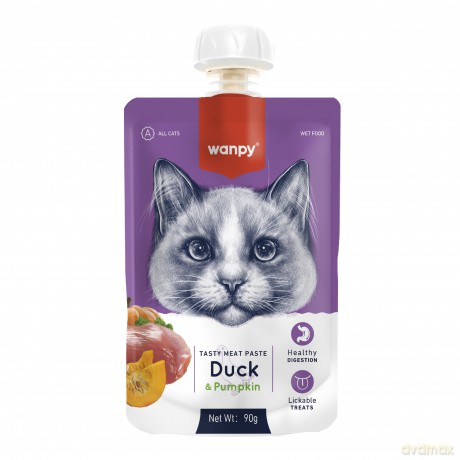 WANPY Cats Kremowa Pasta dla kotów - Duck&Pumpkin (kaczka z dynią) 90 g