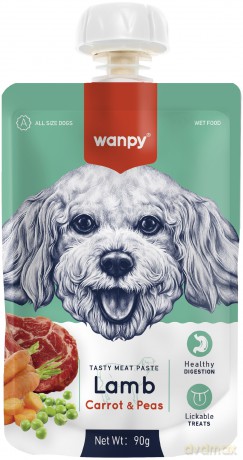 WANPY Dogs Kremowa Pasta dla psów - Lamb,Carrot&Peas (jagnięcina z marchewką i groszkiem) 90 g