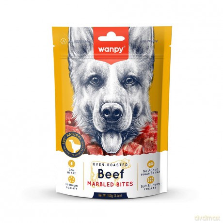 WANPY Dogs Przekąski dla psów Beef - kąski z wołowiny 100 g