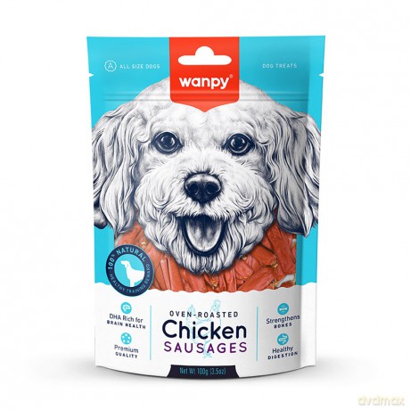 WANPY Dogs Przekąski dla psów Chicken - kiełbaski z kurczaka 100 g