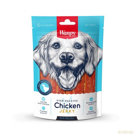 WANPY Dogs Przekąski dla psów Chicken - paseczki z kurczaka 100 g