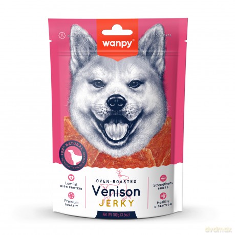 WANPY Dogs Przekąski dla psów Venison - kawałki dziczyzny 100 g