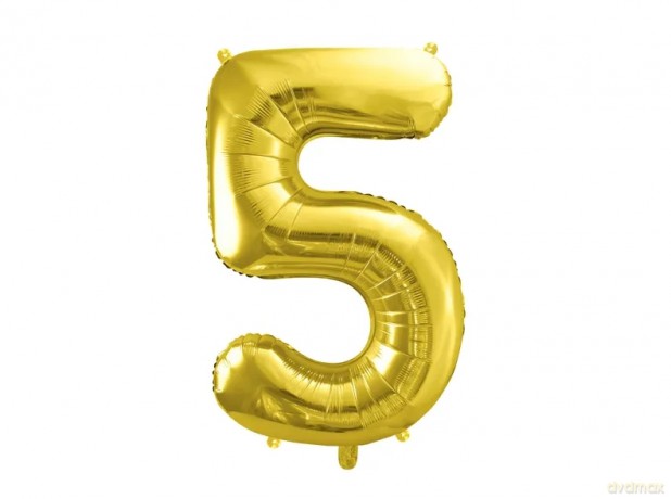 Balon foliowy 5 jasny złoty 72 cm
