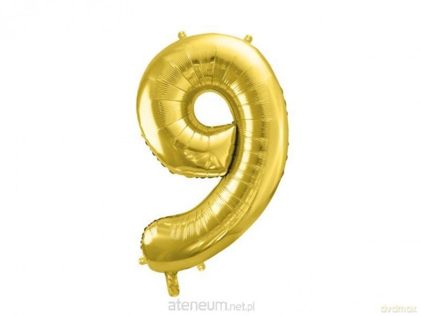 Balon foliowy 9 jasny złoty 72 cm