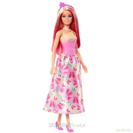 Barbie Księżniczka Lalka różowy strój HRR08