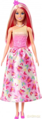 Barbie Księżniczka Lalka różowy strój HRR08
