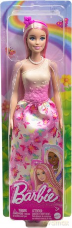 Barbie Księżniczka Lalka różowy strój HRR08