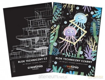Blok techniczny czarny A4/10K Creatino (10szt)