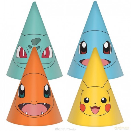 Czapeczki Pokemon 16 cm 8szt