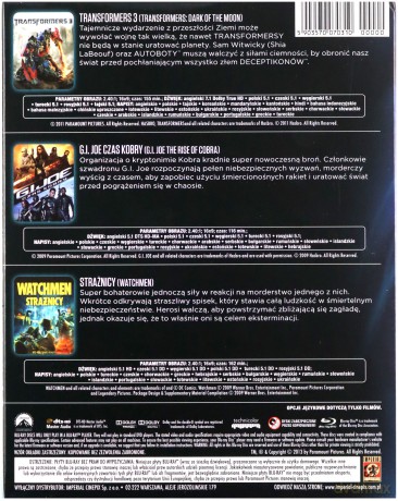 Transformers 3 / G.I. Joe: Czas Kobry / Watchmen: Strażnicy [BOX] [3xBlu-Ray]