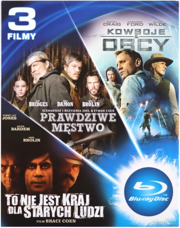 To nie jest kraj dla starych ludzi / Prawdziwe męstwo / Kowboje i Obcy [BOX] [3Blu-ray]