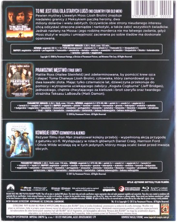 To nie jest kraj dla starych ludzi / Prawdziwe męstwo / Kowboje i Obcy [BOX] [3Blu-ray]
