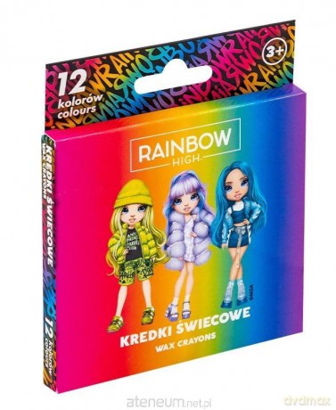 Kredki świecowe okrągłe Rainbow High 12kol