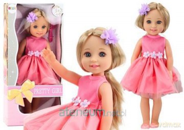 Lalka w różowej sukience 38 cm