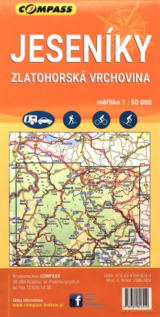 Mapa - Jesioniki, Góry Opawskie 1:50 000