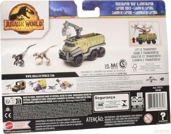 Matchbox Jurassic World Transporter z Baryonyxem