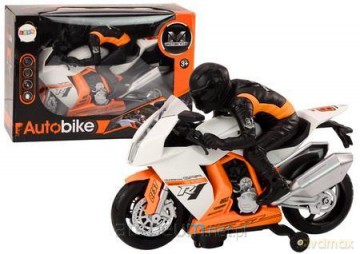 Motor z motocyklistą + światła i dźwięk