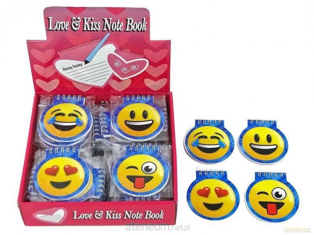 Notesik okragły buźki 8 cm (48szt)