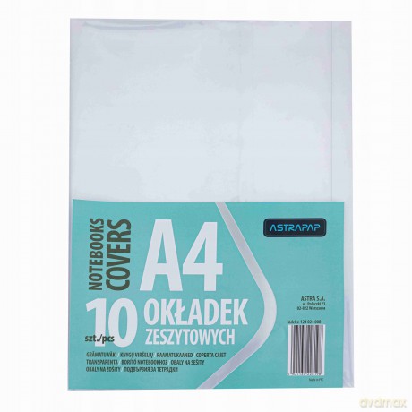 Okładka zeszytowa A4 bezbarwna (10szt)