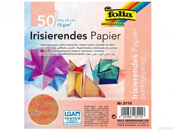 Papier opalizujący kropki 14x14 cm 50szt