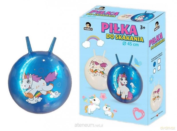 Piłka do skakania 45 cm z rogami Jednorożec mix