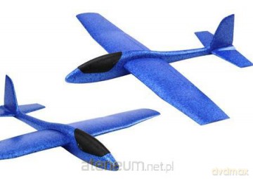 Samolot styropianowy niebieski 68 cm