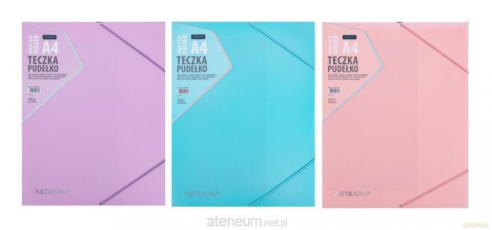 Teczka-pudełko z gumką PP pastel mix