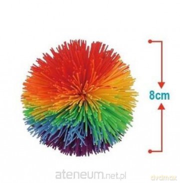 Tęczowa włochata piłka 8 cm