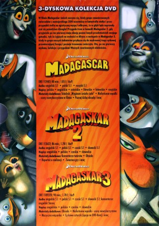 Madagaskar Trylogia: 1+2+3 [BOX] [3DVD]