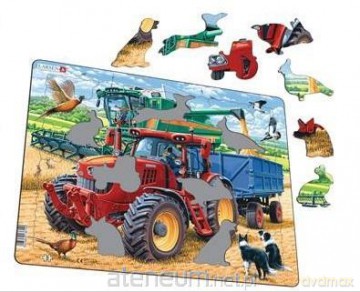 Układanka Kombajn i ciągnik - Żniwa w polu [PUZZLE]