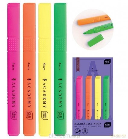 Zakreślacz Academy neonowy mix (16szt)
