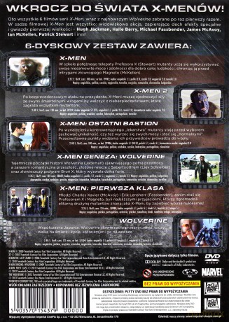 X-Men i Wolverine Kolekcja Adamatium: X-Men / X-Men 2 / X-Men: Ostatni bastion / X-Men Geneza: Wolverine / X-Men: Pierwsza klasa / Wolverine [BOX] [6DVD]