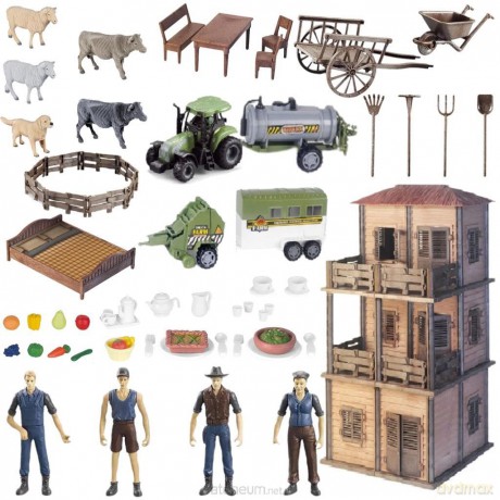 Zestaw farma domek z rolnikami DIY [FIGURKA]