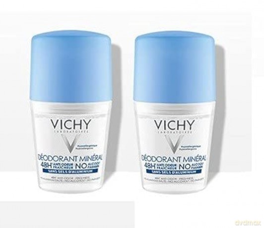 2 x Deodorant Mineral, 48 h, aktiv, geruchshemmend, natürlicher Ursprung, Roll-on, 50 ml