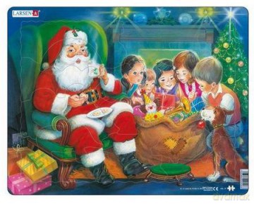 Larsen Święty Mikołaj z dziećmi 15 elementów [PUZZLE]